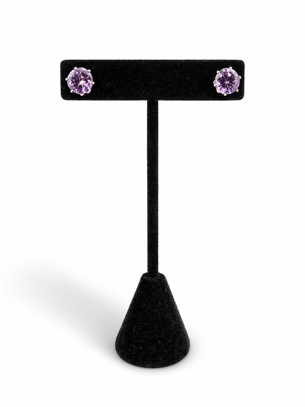 Amethyst Round Stud Earrings